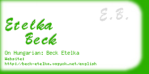etelka beck business card